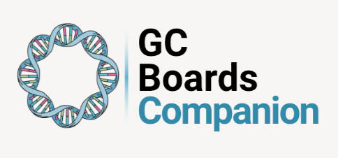 The GC Boards Companion logo: a light blue circular strand of DNA, similar to a plasmid, followed by the words GC Boards Companion.